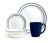 Corelle Livingware De 16 Piezas De Vajilla, Classic Cafe Azu