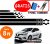 Kit Vinil 6pz Stickers Calcas Franjas Autos Deportivos