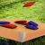 Oye! Tocar! Césped Al Aire Libre Cornhole Juego Set-para T