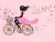 Chica Bicicleta De La Mariposa Tatuaje De Pared, Chica Bicic