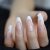 Echiq Long Shiny French Nail Natural Nude Full Cover Plastic