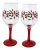 Poinsettia Vasos De Vino – Juego De 2 Copas De Vino Estándar