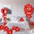 3000 Oscuros De Seda Pétalos De Rosas Rojas Con 14 Globos Fo