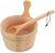 4l Cubeta De Sauna Con Forro Interior De Plástico De Madera