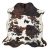 Tricolor De Cuero De Vaca Alfombra Brown Clásico, Negro Y Wh