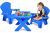 Set De Mesita Con 2 Sillas P/ Juego Comer Dibujar Niños Azul