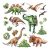 Decowall Ds-8034 Acuarela Dinosaurio Pared De Los Niños Etiq