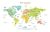 Decowall Dwl-1616s Colorido Mapa Del Mundo Pared De Los Niño