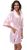 Bata Corta Para Mujer Kimono De Poliéster, Rosa