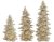 Raz – Juego De 3 Árboles De Navidad Con Purpurina Dorada De