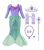 Disfraz Princesa Ariel Sirenita Accesorios 3-4 Año Halloween