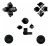 Sn-riggor Reemplazo Botón Negro Set Completo T8 T6 Destorn