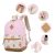 Combo Mochila Escolar Juvenil Flores Color Rosa Moda Lapices