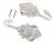 Patrón Hicello 2pcs Ganchos De Pared Tallado Plata