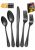 Mate-negro-cubiertos-set, 45 Piezas De Acero Inoxidable Jueg
