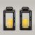 2 Negro De Cristal 11  Faroles De Marfil Resina Velas Leds B