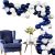 Azul Marino Y Plata Confeti Globos Garland Kit, 90pcs Metáli