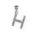 Dije Letra «H» Plata fina Ley .925 + cadena de Plata fina .925