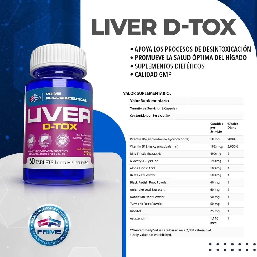 Liver D-Tox – Proteccion y Salud Hepatica Prime Pharmaceuticals
